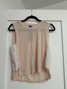 Kit & Ace Sleeveless Cashmere Blend Side Panel Boxy Pink Athletic Tank Top 4